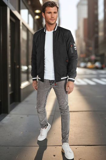 Kurtka męska przejściowa bomberka czarna Dstreet TX5013