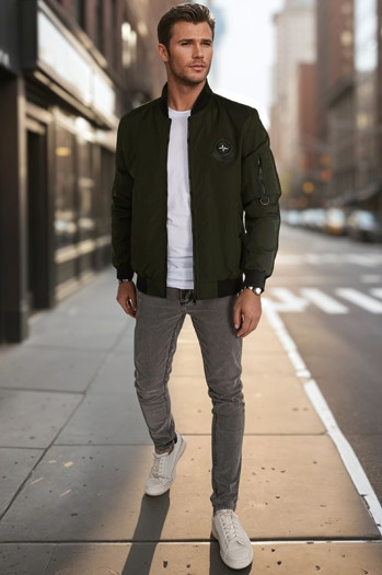 Kurtka męska przejściowa bomberka zielona Dstreet TX5018