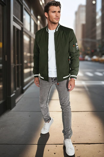 Kurtka męska przejściowa bomberka zielona Dstreet TX5024