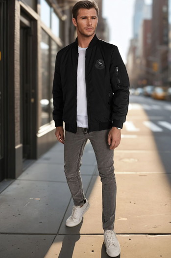 Kurtka męska przejściowa bomberka czarna Dstreet TX5029