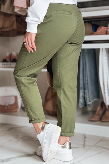 Spodnie damskie chinosy z paskiem MODELA khaki Dstreet UY2572