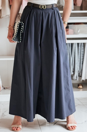 Spódnico-spodnie z paskiem FLOWES granatowe Dstreet UY2588