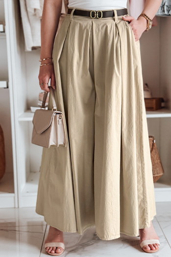 Spódnico-spodnie z paskiem FLOWES beżowe Dstreet UY2592