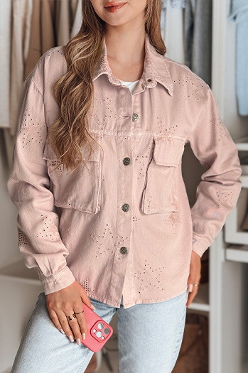 Kurtka damska przejściowa one size w gwiazki STRASHINE różowa Dstreet TY4844