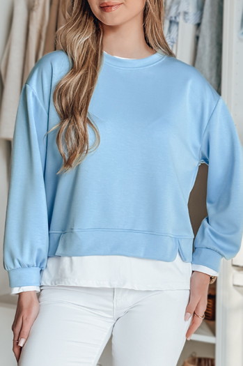 Bluza damska oversize LUZZIO niebieska Dstreet BY1382