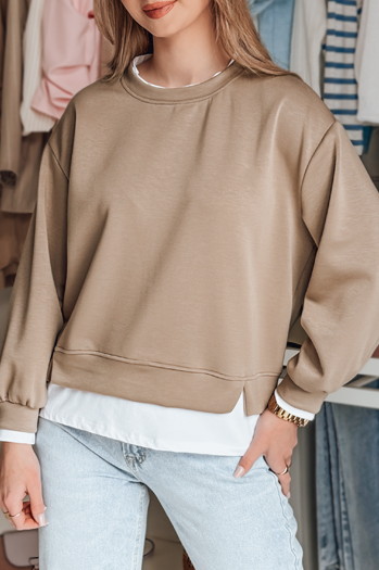 Bluza damska oversize LUZZIO mokka Dstreet BY1383