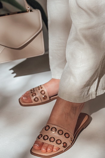 Klapki damskie STELLSAN beżowe Dstreet ZY0856