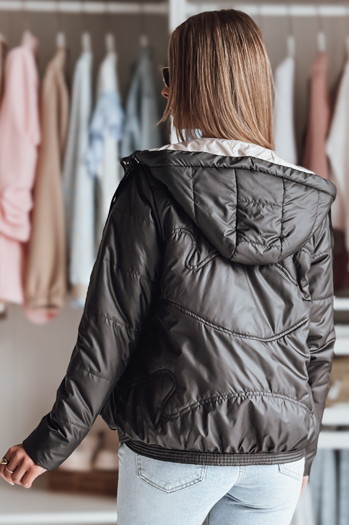 Kurtka przejściowa damska pikowana z kapturem NIVESSO czarna Dstreet TY4859