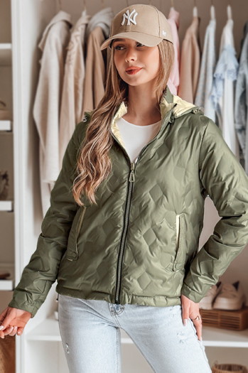 Kurtka przejściowa damska dwustronna SYLVIAN zielona Dstreet TY4860