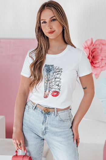 T-shirt damski z nadrukiem TRENDAY biały Dstreet RY2825