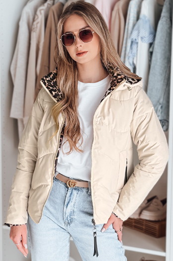 Kurtka przejściowa damska dwustronna ZIBERKA beżowa Dstreet TY4869