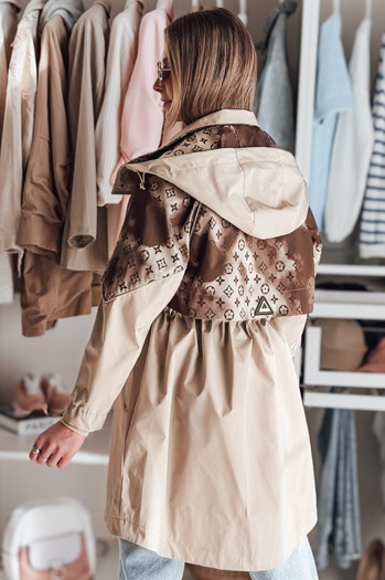 Kurtka przejściowa damska parka FERIPARKA ciemnobeżowa Dstreet TY4876