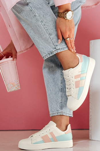 Sneakersy damskie na platformie JUNOMI różowe Dstreet ZY0861