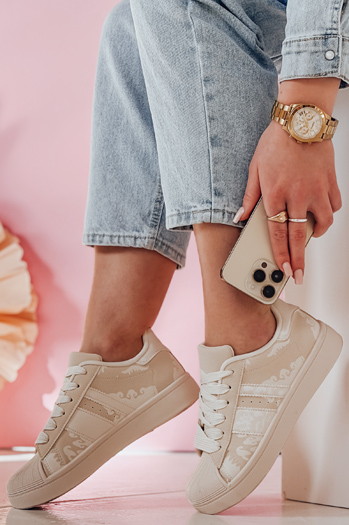 Sneakersy damskie na platformie LUCIOS beżowe Dstreet ZY0863
