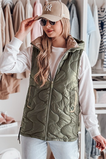 Kamizelka damska przejściowa pikowana VESOLITA zielona Dstreet TY4877