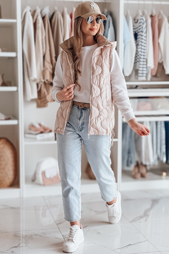 Kamizelka damska przejściowa pikowana VESOLITA damska różowa Dstreet TY4879