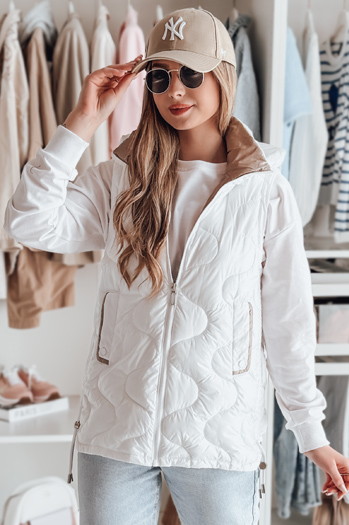 Kamizelka damska przejściowa pikowana VESOLITA biała Dstreet TY4880