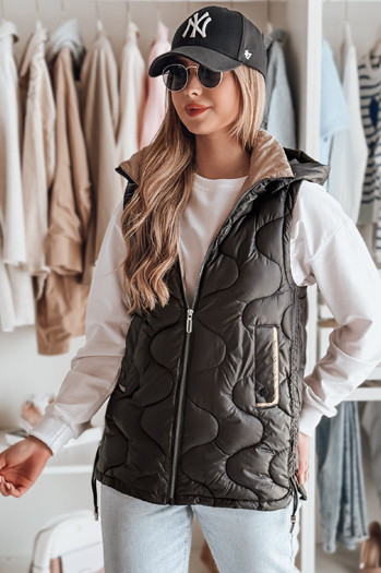 Kamizelka damska przejściowa pikowana VESOLITA czarna Dstreet TY4881