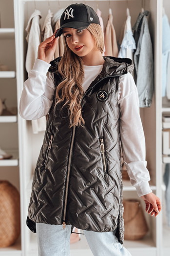 Kamizelka damska przejściowa pikowana GRANDI czarna Dstreet TY4883