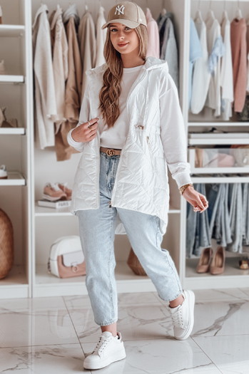 Kamizelka damska przejściowa pikowana OLINVIA biała Dstreet TY4886