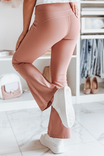Legginsy damskie dzwony FARAFII różowe Dstreet UY2616