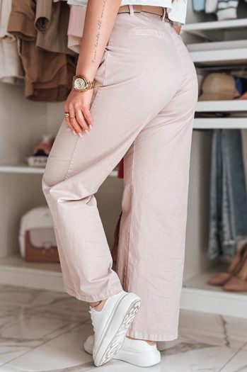 Spodnie damskie wide leg MOBISKA różowe Dstreet UY2620