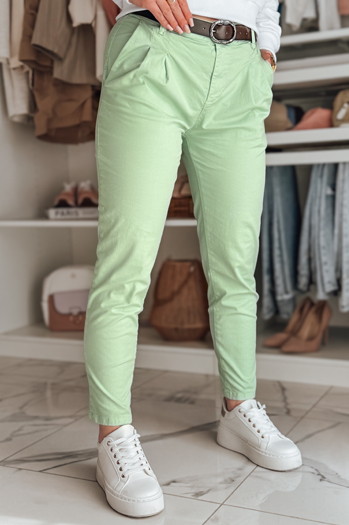 Spodnie damskie chinosy z paskiem MODELA miętowe Dstreet UY2631
