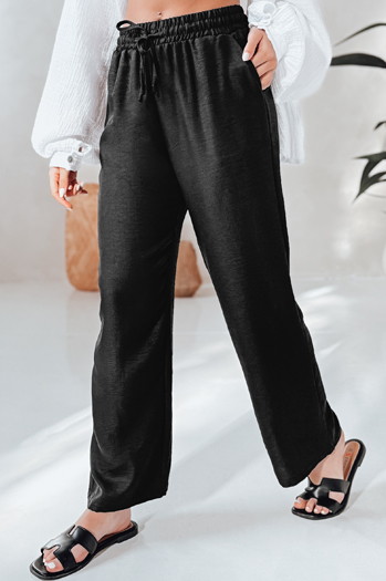 Spodnie damskie casualowe wide leg LOVETRIP czarne Dstreet UY2635