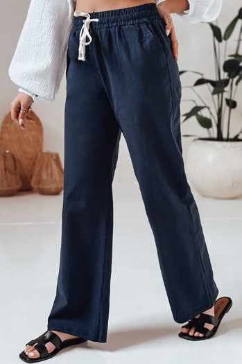 Spodnie damskie casualowe wide leg BOHO DAY granatowe Dstreet UY2649