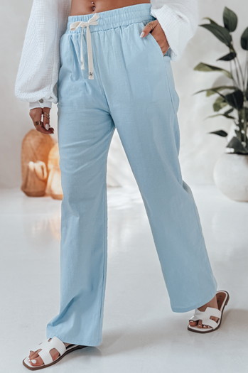 Spodnie damskie casualowe wide leg BOHO DAY jasnoniebieskie Dstreet UY2651