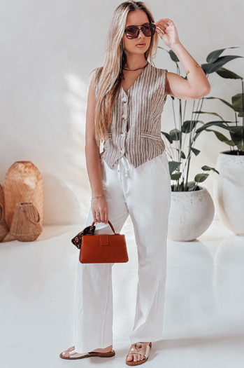 Spodnie damskie casualowe wide leg BOHO DAY białe Dstreet UY2652