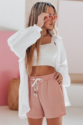 Spodenki damskie NOT TOMORROW różowe Dstreet SY0449