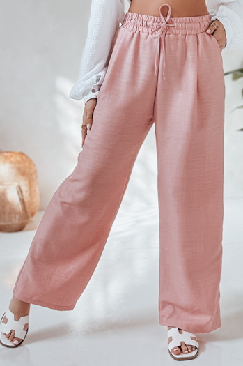 Spodnie damskie wide leg MILLIVIO różowe Dstreet UY2663