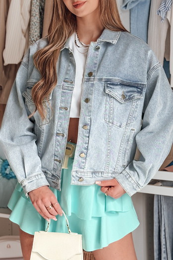 Kurtka damska jeansowa oversize STEFANIA niebieska Dstreet TY4895