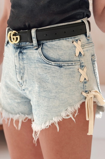 Spodenki damskie jeansowe COOL SUMMER niebieskie Dstreet SY0473