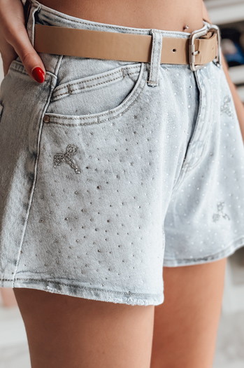 Spodenki damskie jeansowe SPARKLOVE niebieskie Dstreet SY0474