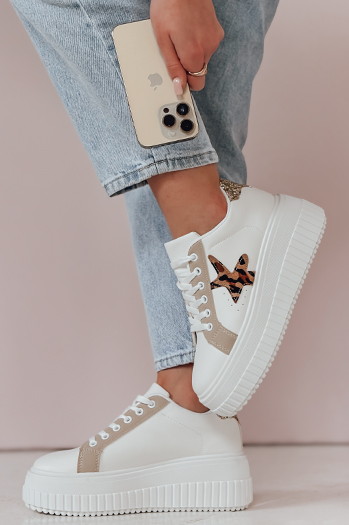 Sneakersy damskie na platformie STARPAN beżowe Dstreet ZY0869