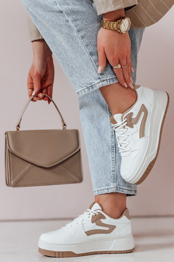 Sneakersy damskie na platformie BEIMEI białe Dstreet ZY0871