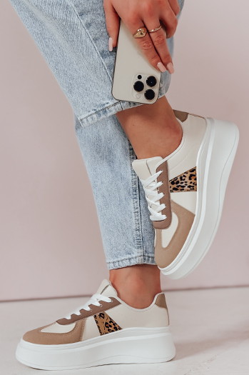 Sneakersy damskie na platformie MODNIKKI khaki Dstreet ZY0874