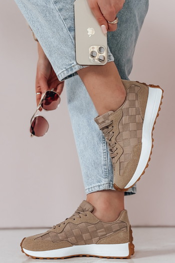 Sportowe sneakersy damskie RUNBAN khaki Dstreet ZY0876