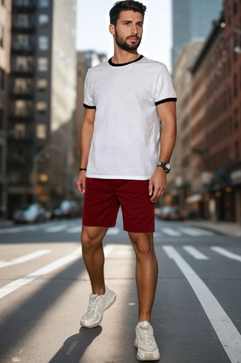 Spodenki męskie dresowe bordowe Dstreet SX2471