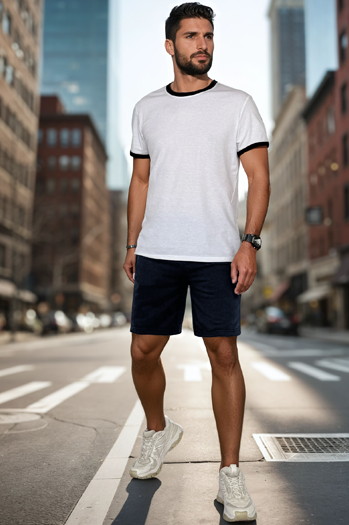 Spodenki męskie dresowe granatowe Dstreet SX2479