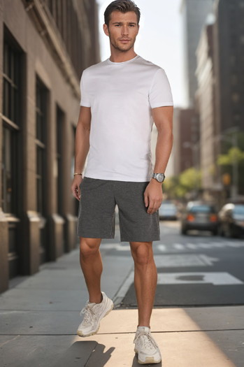 Spodenki męskie dresowe ciemnoszare Dstreet SX2484