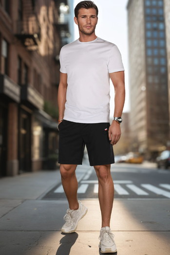 Spodenki męskie dresowe czarne Dstreet SX2486