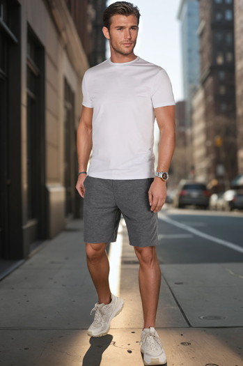 Spodenki męskie dresowe ciemnoszare Dstreet SX2487