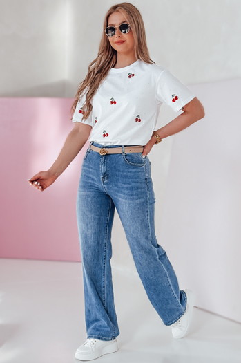 Spodnie damskie jeansowe straight VELLISATE niebieskie Dstreet UY2666