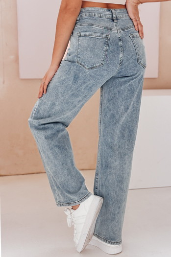 Spodnie damskie jeansowe straight leg TANIALES niebieskie Dstreet UY2670