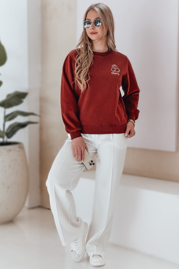 Bluza damska oversize z haftem CHERSOFT ceglana Dstreet BY1398