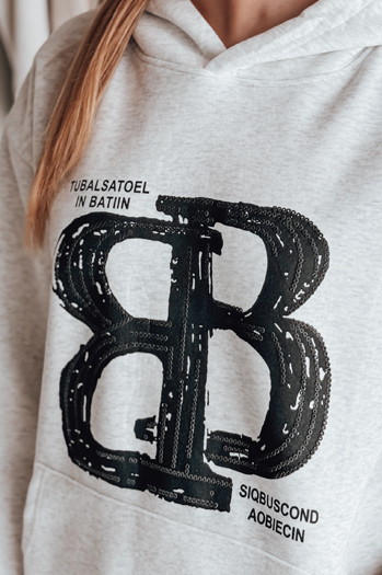 Bluza damska oversize z kapturem LITESSO szara Dstreet BY1412