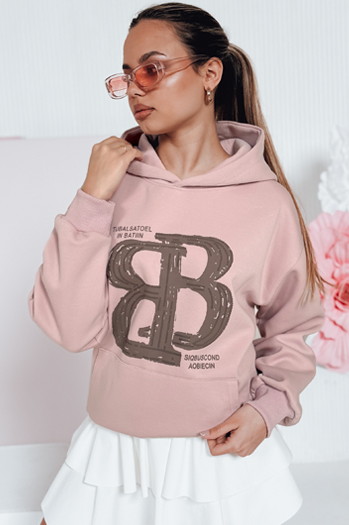 Bluza damska oversize z kapturem LITESSO różowa Dstreet BY1415
